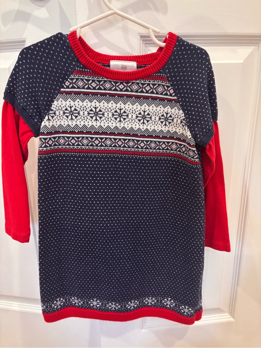 Hanna Andersson Nordic Cotton Fair Isle Sweater Dress